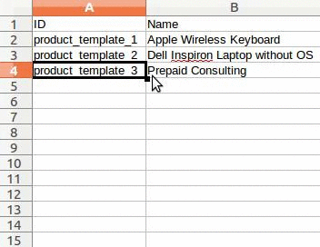 Các template import được cung cấp sẵn
